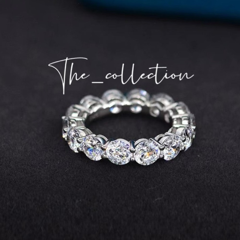 CLASSIC ETERNITY ROUND DIAMOND IN STERLING SILVER - Picture 5 of 6